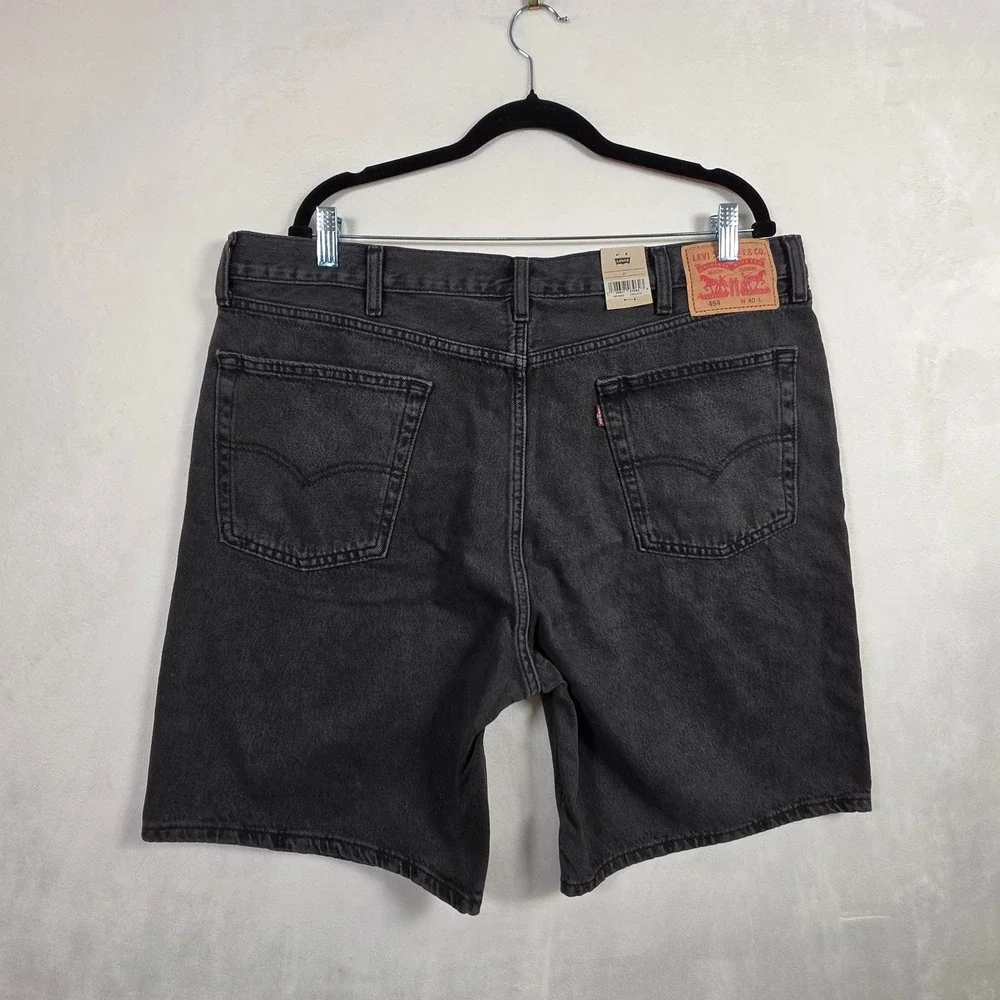 NEW Levi's 454 Relaxed Shorts Mens 40 Black Denim Cotton‎ Workwear Casual Grunge